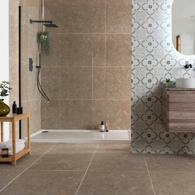 Signature Urbex Arena Grey Porcelain Matt Terrazzo Effect Tiles