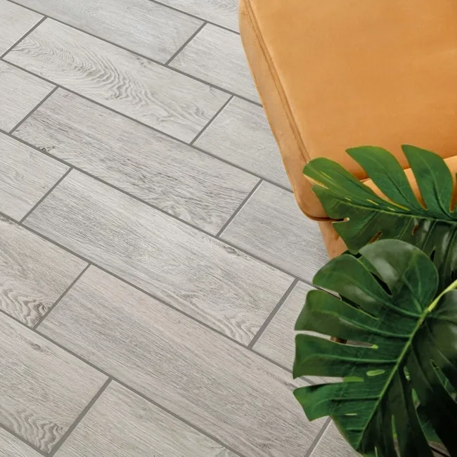 Friston Grey Oak Wood Effect Porcelain Floor Tiles