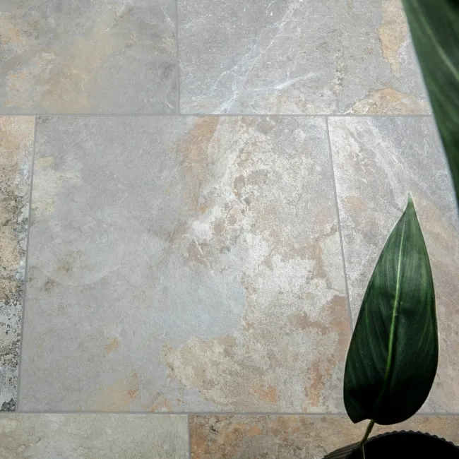 Jai Rustic Natural Grey Slate Effect Tiles 600x600