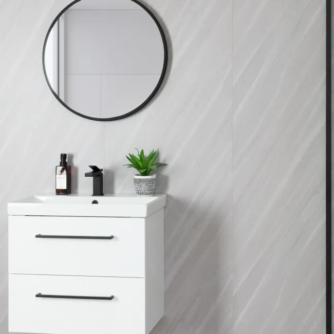Trepanel Style® Grey Veined Stone Effect Matt WPC Laminated Wall Panel