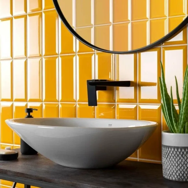 Victorian Yellow Gloss Mango Metro Wall Tiles