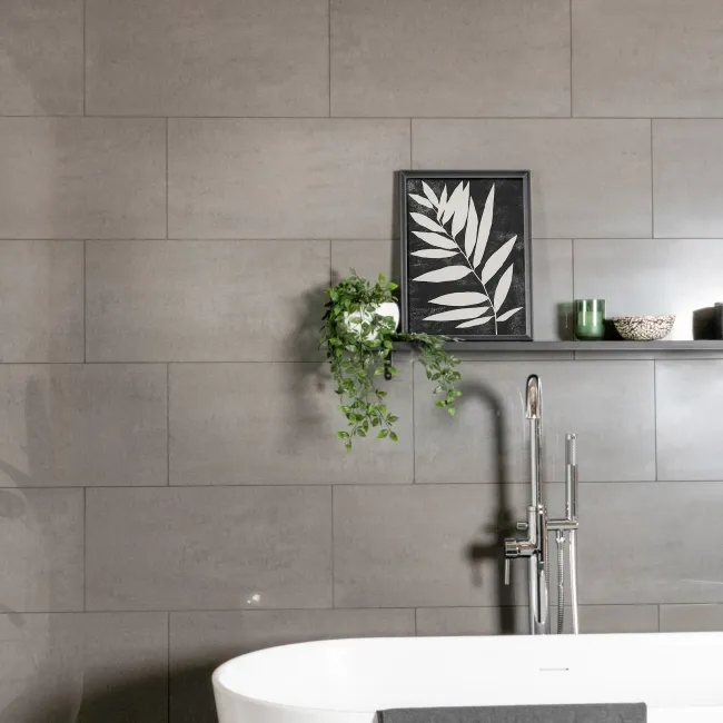 Lounge Polished Dark Grey Stone Effect 300x600 Wall And Floor Tiles