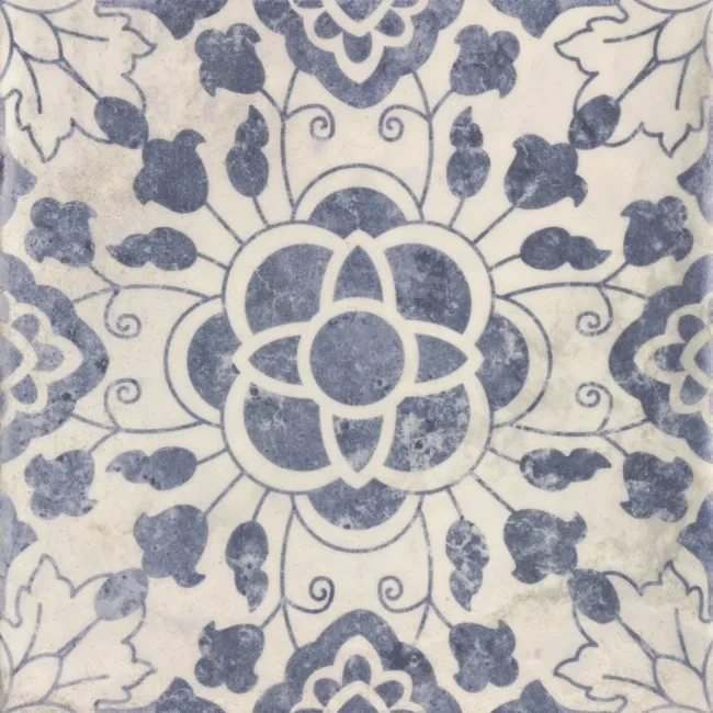 Tangier Antiqua Blue Gloss Decor Pattern Wall Tiles