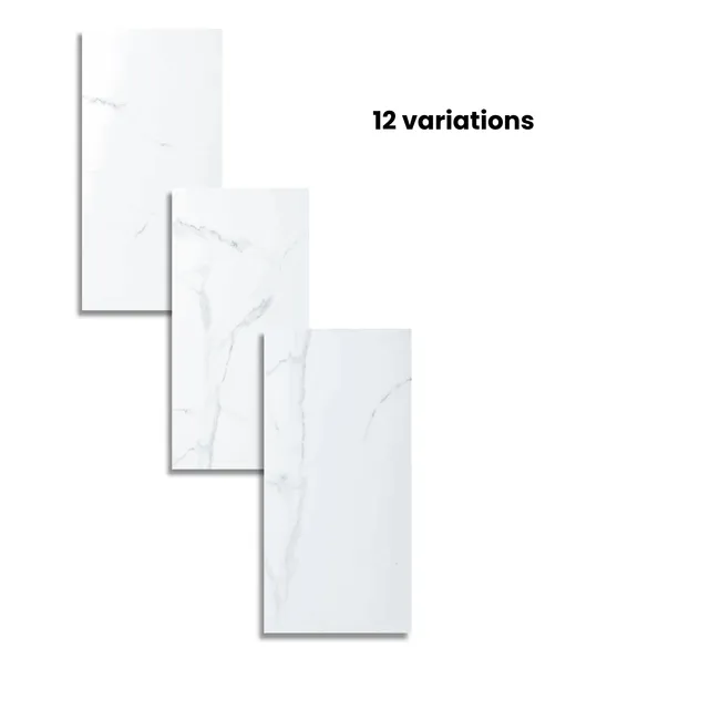 Frost White Marble Tile Luxury Click Vinyl Flooring 5.5mm