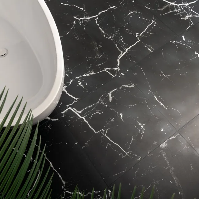 Marquina Black Matt Marble Effect 60x60 Wall and Floor Tiles