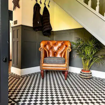 Churchill Snow & Midnight Chequer Mosaic Tiles