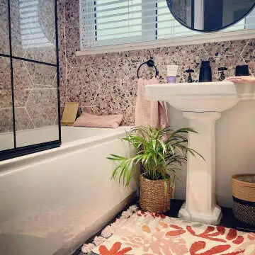 Terrazzo Pink Hexagon Nevada Porcelain Wall and Floor Tiles