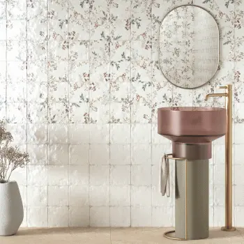 Lucy Forest Gloss Multicolour Patterned Porcelain Wall Tiles