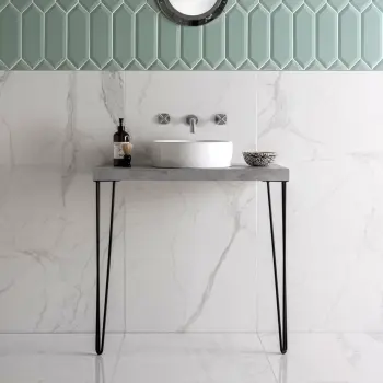 Cappella White Polished Marble Effect 1200x600 Wall and Floor Tiles