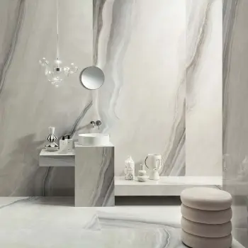 Verity White Marble Effect Polished Porcelain Wall & Floor Tile