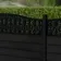 LuxeLine Composite Fence Panel Black 3ft High - Floral Decorative Screen with Aluminium Post