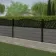 LuxeLine Composite Fence Panel Light Grey 3ft High - Geometric Decorative Screen with Aluminium Post