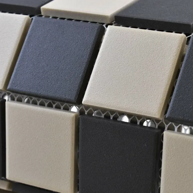 Churchill Snow & Midnight Chequer Mosaic Tiles