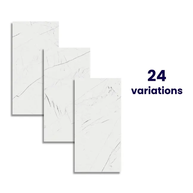 Eterna Marble White Marble Effect Wall and Floor Tiles