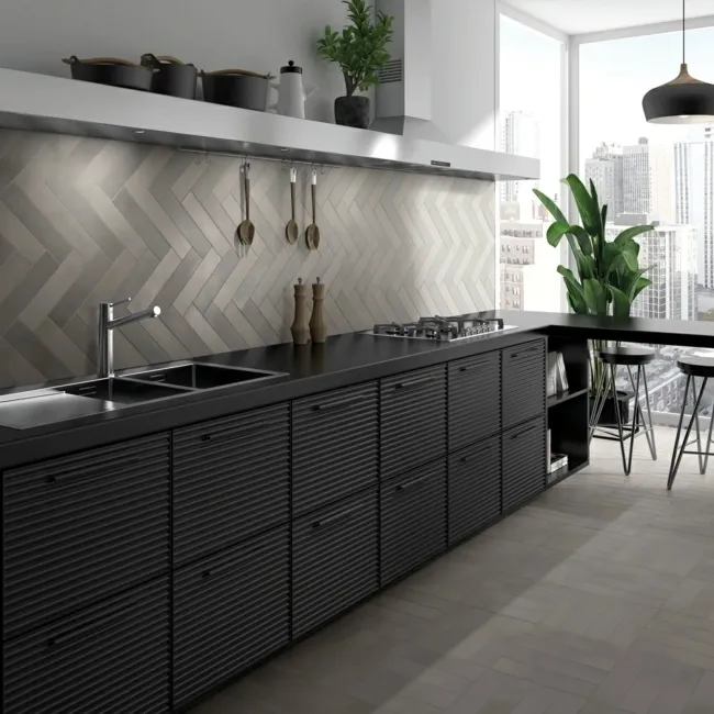Chatham Dark Grey Matt Brick Wall and Floor Tiles
