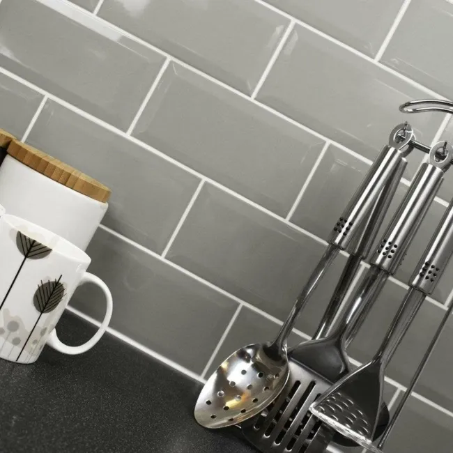 Jubilee Ceramic Grey Gloss Metro Wall Tiles