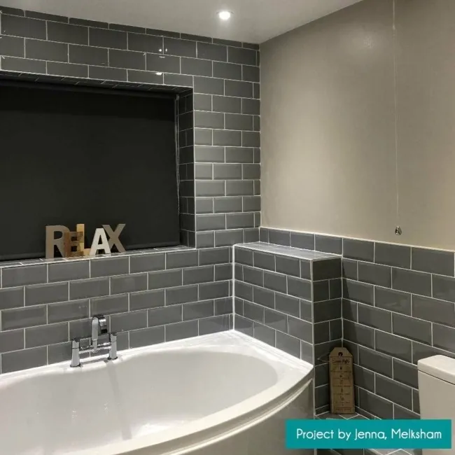 Jubilee Ceramic Grey Gloss Metro Wall Tiles