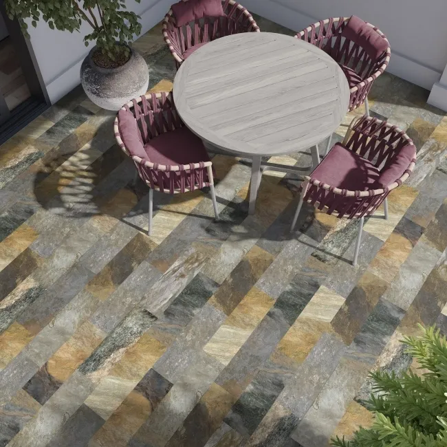 Ashen Multicolour Matt Slate Effect Wall and Floor Tiles
