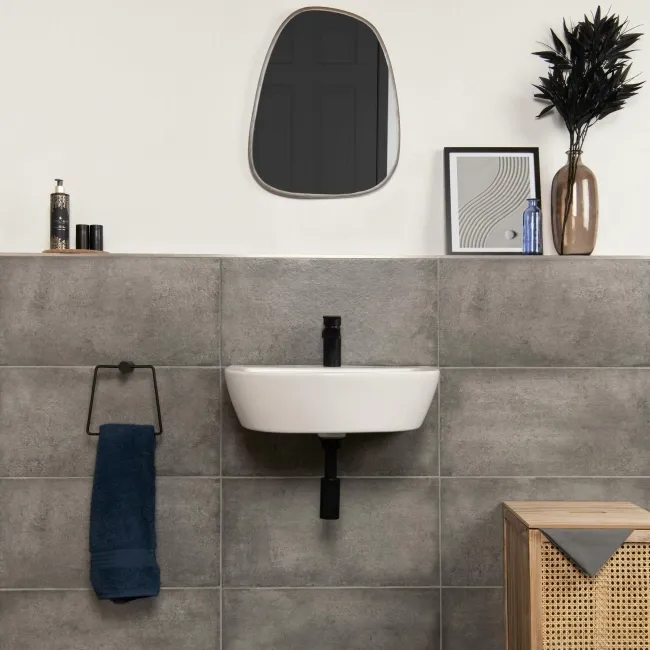 Samphire Dark Grey Matt Stone Effect Wall And Floor Tiles