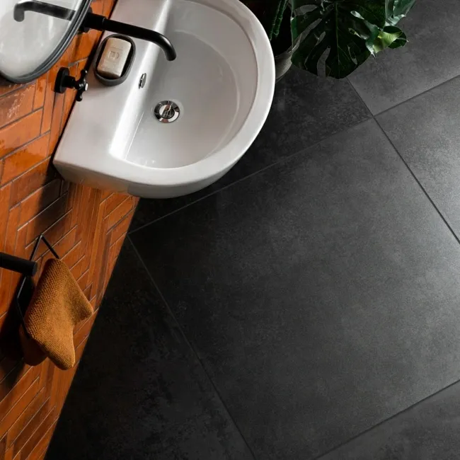 Cosmic Night Black Semi Polished Stone Effect Wall and Floor Tiles
