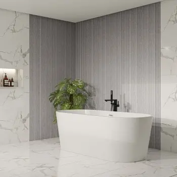Trepanel Aqua 3D® Waterproof Light Grey Marble Effect Grooved Wall Panel 3 Pack (Covers 0.87 SQM)