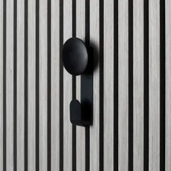 Trepanel Customise® Wooden Hanger Black Vertical Metal Hook