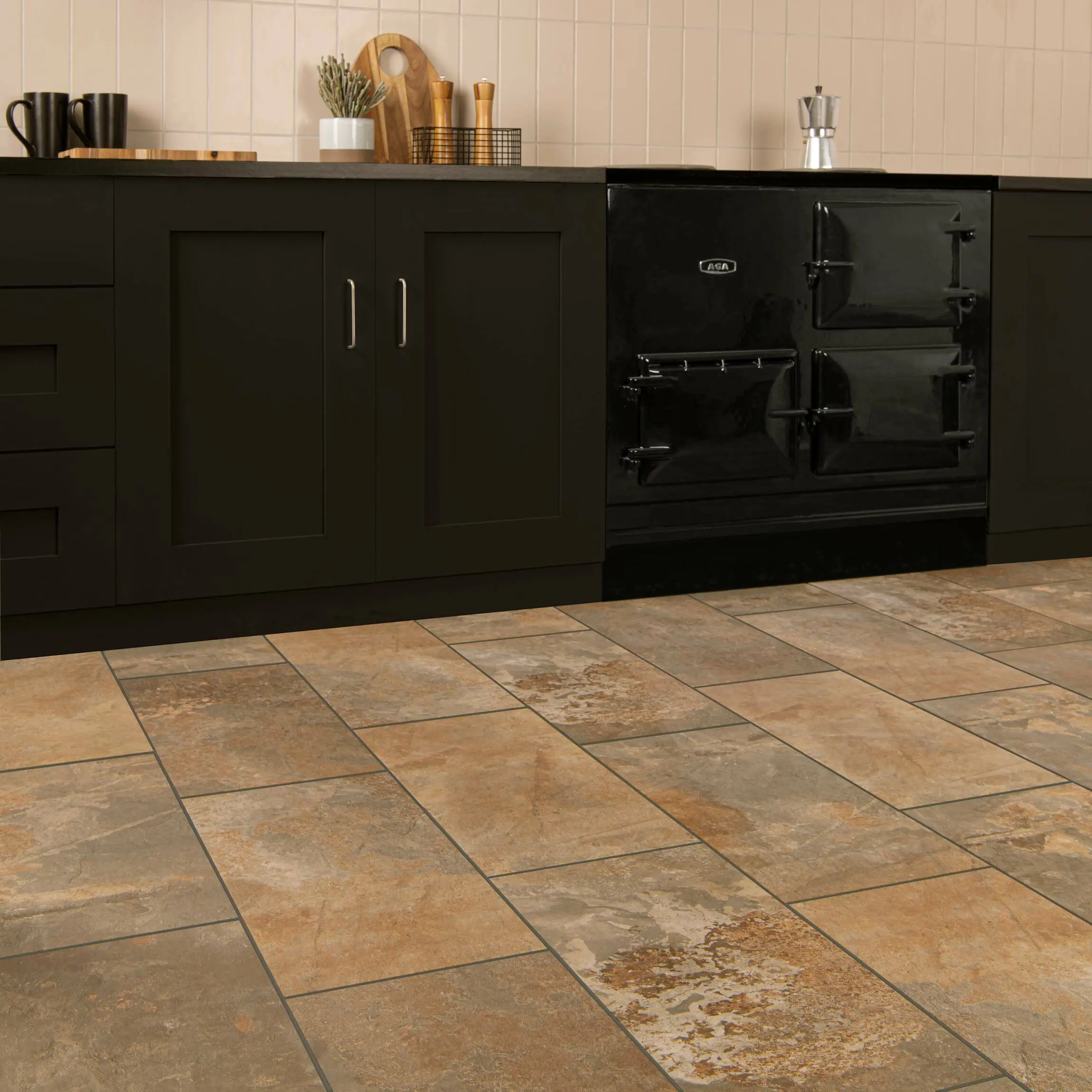 Burnished Multicolour Brown Slate Effect Wall and Floor Tiles