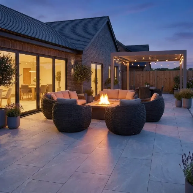 Nuova Grey Stone Effect Matt Porcelain Outdoor Slab Tile
