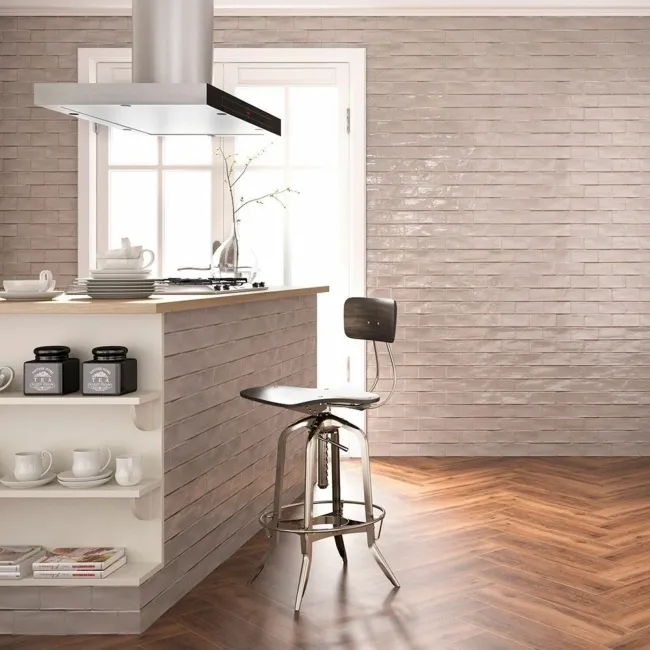 Rustic Gloss Cream Metro Tiles