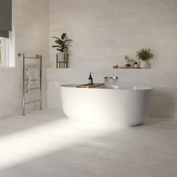 Foil Cloud White Large Metallic Stone Effect 1200x600 Tiles