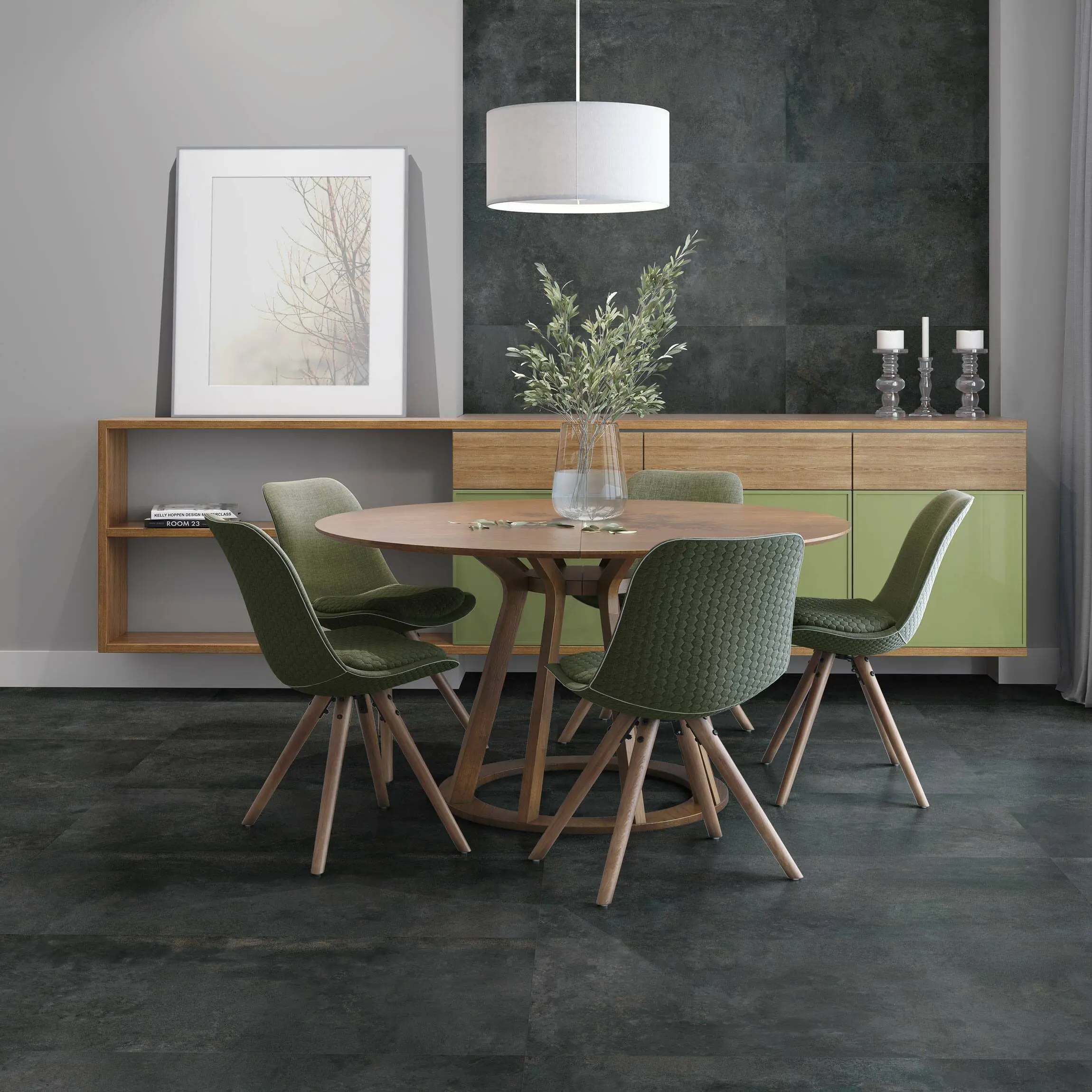 Foil Smoke Dark Grey Large Metallic Stone Effect 1200x600 Tiles