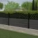 LuxeLine Composite Fence Panel Dark Grey 3ft High - Curve Top Lattice Decorative Screen with Aluminium Post