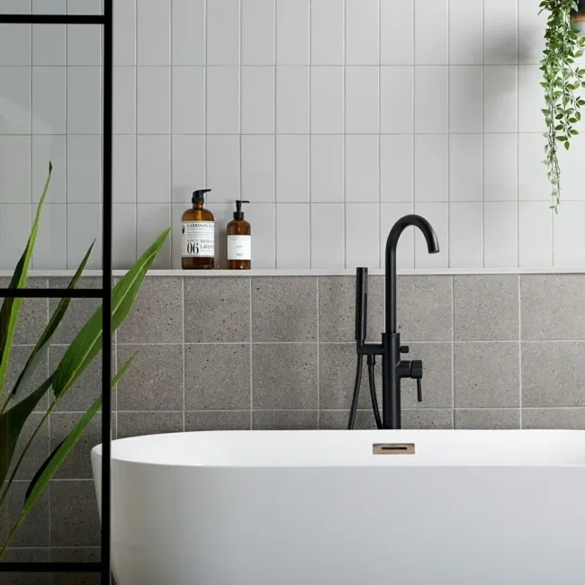 London Bridge Grey Gloss Flat Metro Wall Tiles