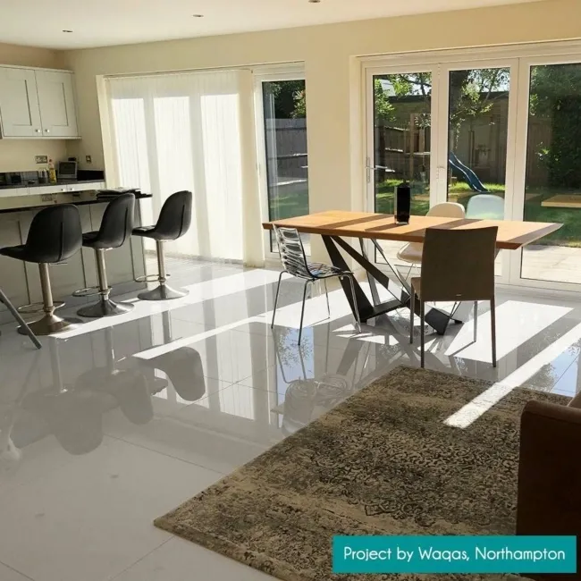 Aleutian Mountain White Gloss Plain  750x750 Floor Tiles