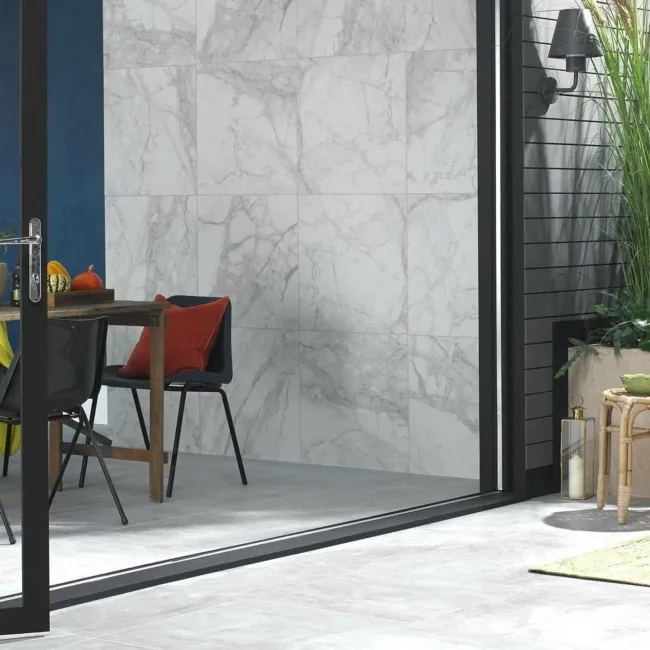 Cappella White Matt Marble Effect 605x605 Wall and Floor Tiles