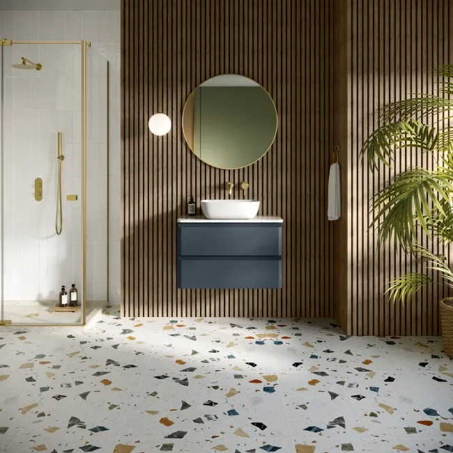 Sorrento White Matt Terrazzo Effect Wall and Floor Tile