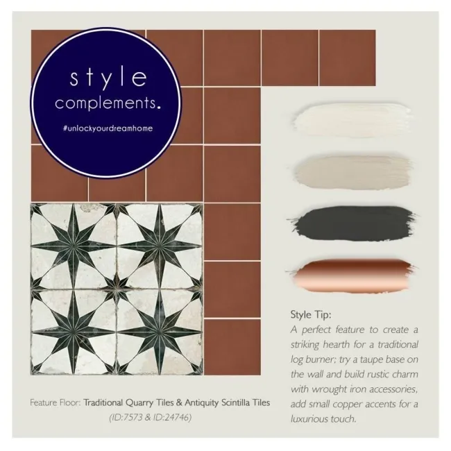 Scintilla Black Star Pattern Tiles