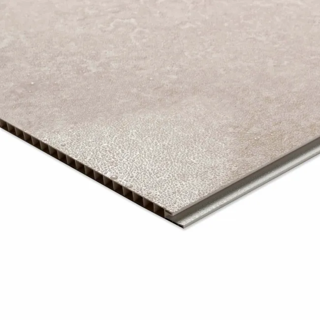 Trepanel Aqua® Gloss Ivory Travertine Effect PVC Shower Wall Panel