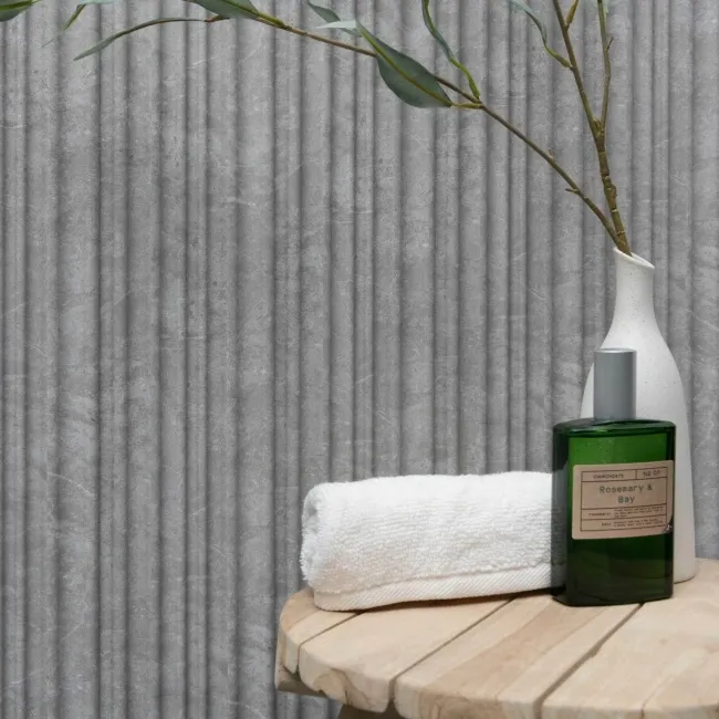 Trepanel Aqua 3D® Waterproof Light Grey Marble Effect Grooved Wall Panel 3 Pack (Covers 0.87 SQM)