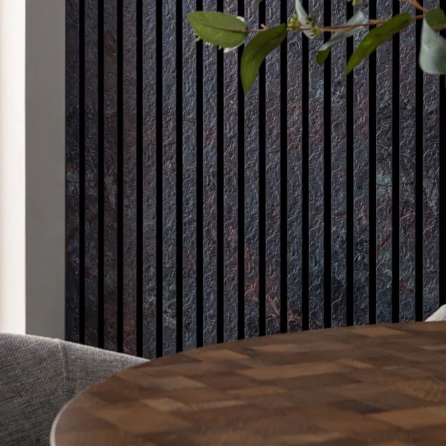 Trepanel Design® Dark Peacock Slate Effect Acoustic Wall Panels