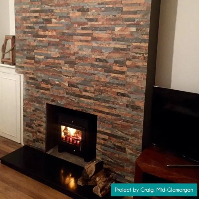 Vesuvius Dark Rustic Porcelain Split Face Effect Wall Tiles