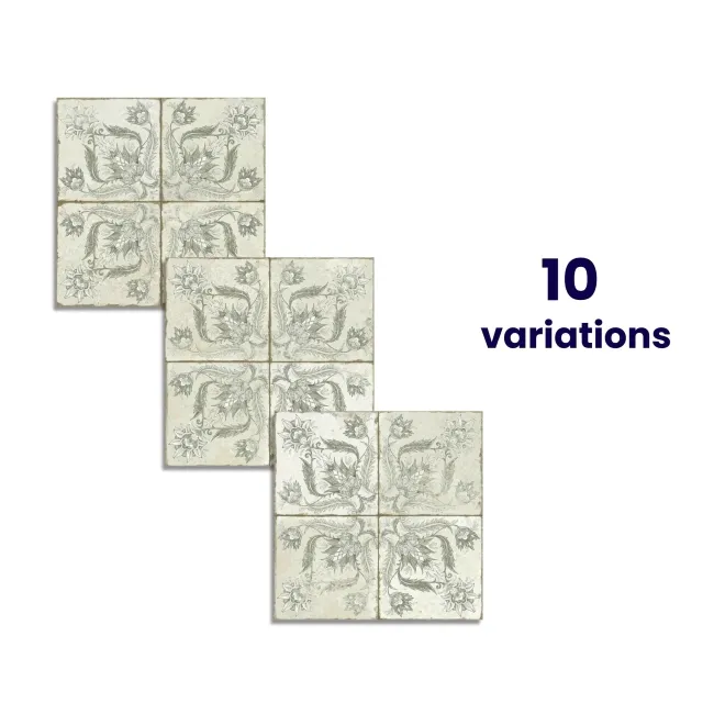 Helix Sage Green Matt Patterned Wall and Floor Tiles