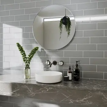 Linear Grey Gloss Brick Shape Wall Tiles 300x100