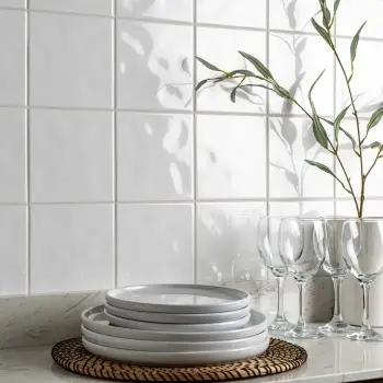 Innocence White Gloss Bumpy 150x150 Ceramic Wall Tiles