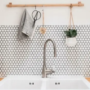Matt hexagon mosaic tiles