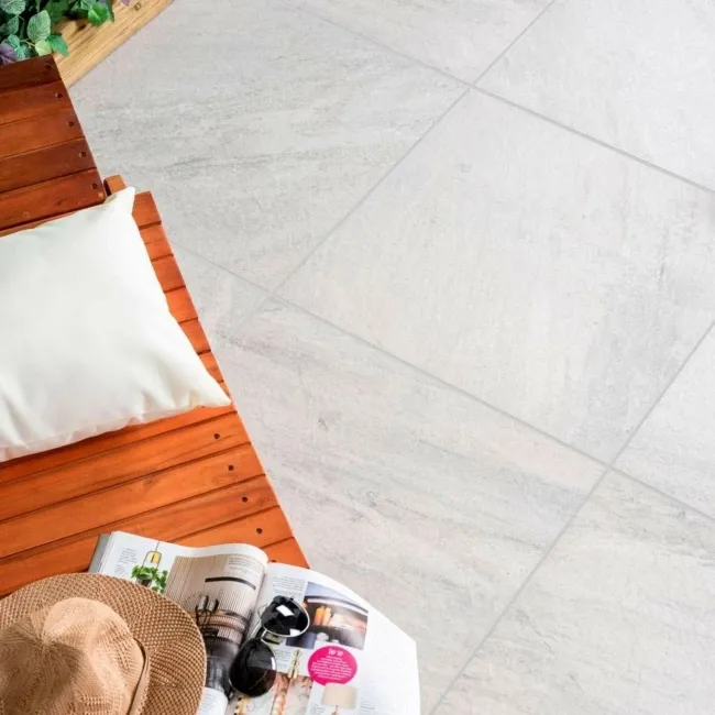 Icaria Light Grey Stone Effect 20mm Porcelain Paving Slabs
