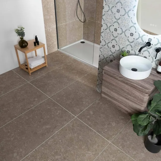 Signature Urbex Arena Grey Porcelain Matt Terrazzo Effect Tiles