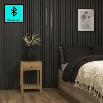 Trepanel Bright® Wall Panel Bluetooth LED Strip Lights With Black Casing - 2.4m Pack of 2
