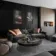 Trepanel Design® Black Marble Effect on Black Felt Acoustic Wood Slat Panels