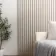 Trepanel Design® Light Oak on Antique White Felt Curve Acoustic Wood Slat Panels